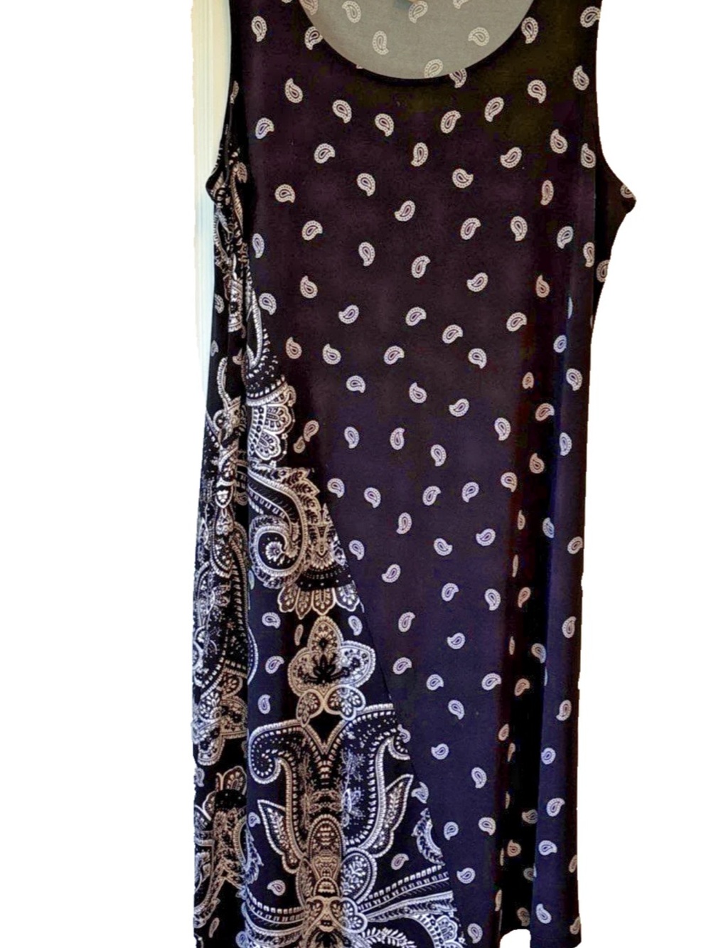 Chico's Women’s Black And White Paisley Midi Dress Size 2 (L) Casual Comfort